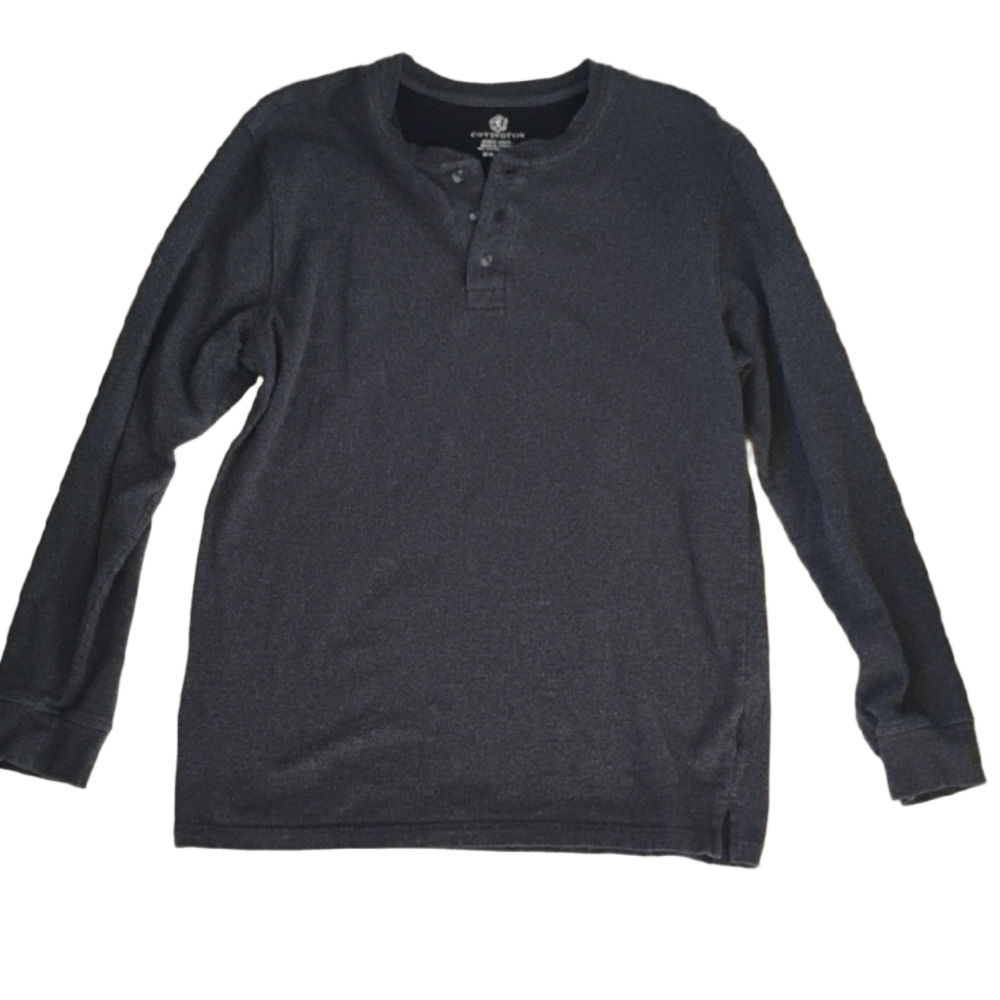 Covington Men's Medium Dark Gray Long Sleeve Henley